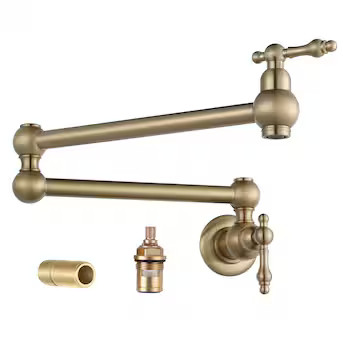 WOWOW pot filler Gold Double Handle Wall-mount Pot Filler Kitchen Faucet | Lowe's