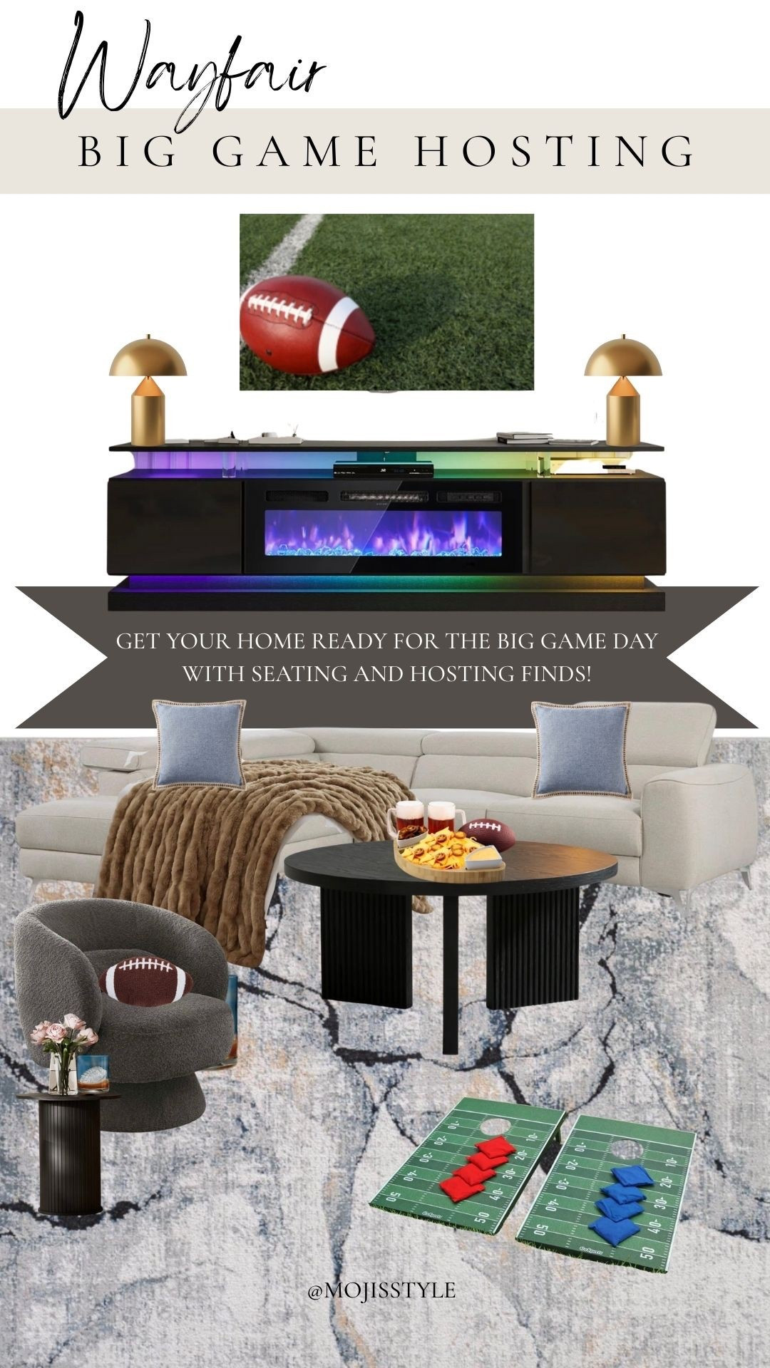 GET YOUR HOME READY FOR THE BIG GAME DAY WITH SEATING AND HOSTING FINDS FROM @Wayfair! #ad #wayfairpartner #wayfair #biggamehosting 

#LTKSaleAlert #LTKHome #LTKSeasonal