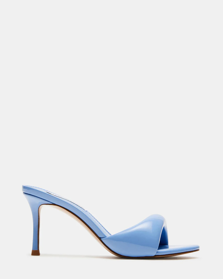KIERAN Baby Blue Patent Mule Heel | Women's Heels | Steve Madden (US)