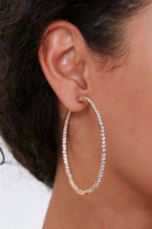 Rhinestone Hoop Earrings | Forever 21 (US)