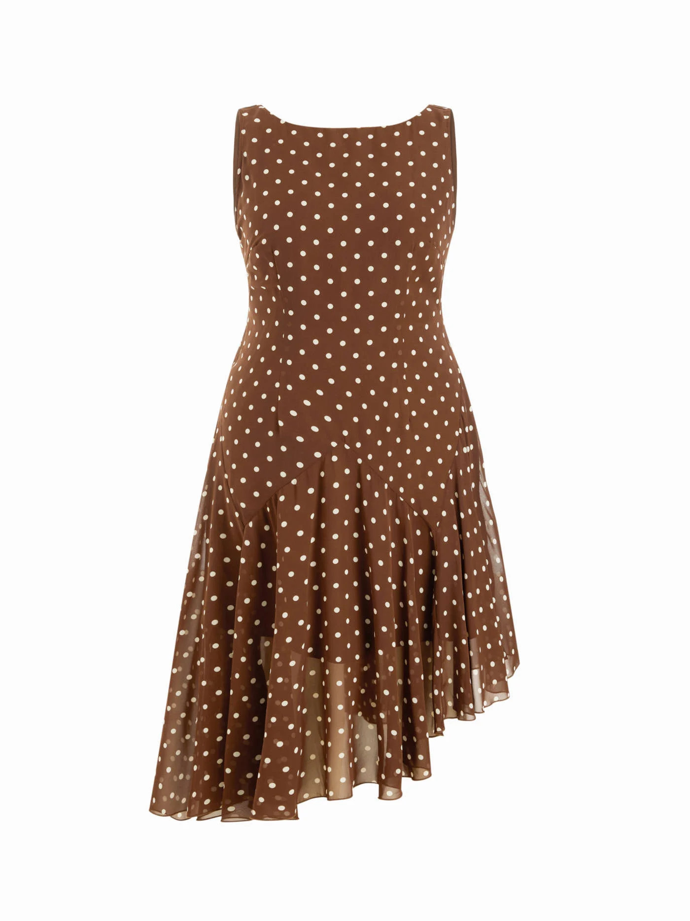 Polka Dot Ruffled Asymmetrical Hem Maxi Dress  Curve & Plus | Cider