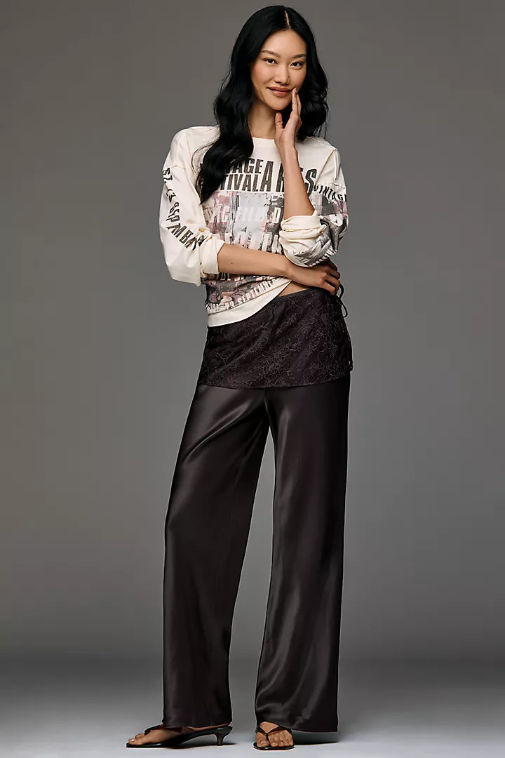The Tilda Pull-On Wide-Leg Lace-Wrap Pants | Anthropologie (US)