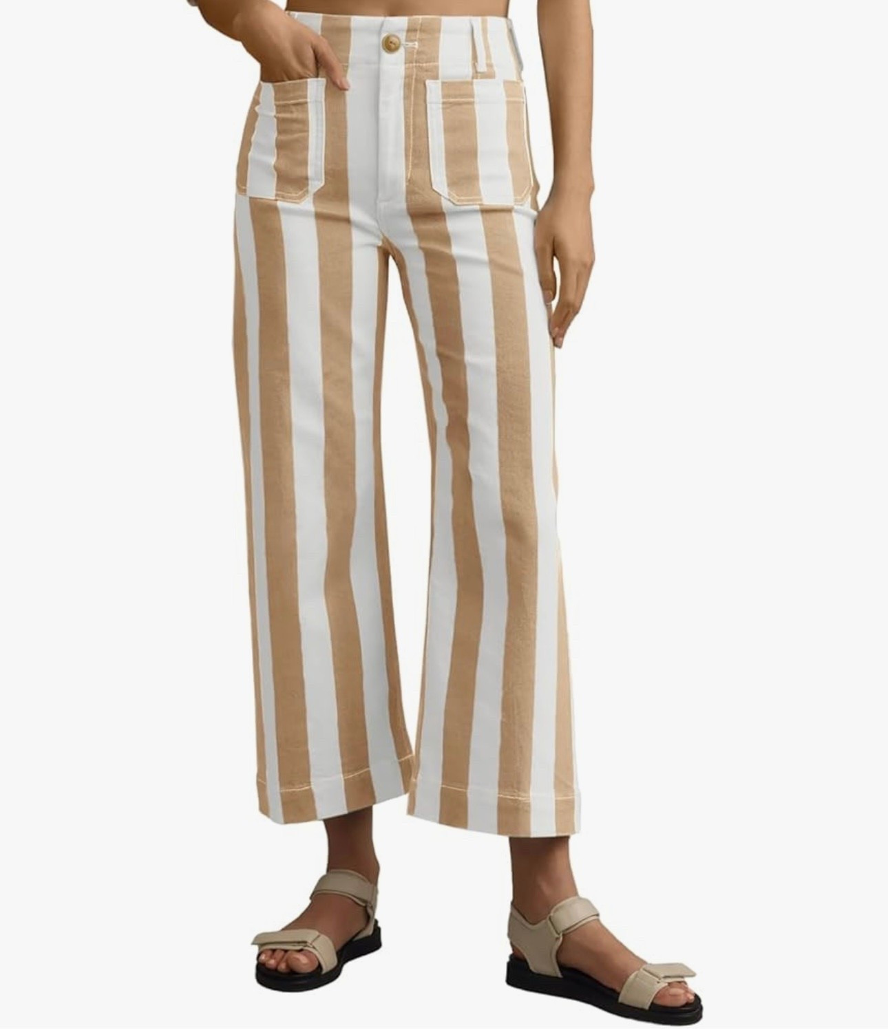 Tankaneo Womens Cropped Striped Jeans Casual High Waisted Stretchy Polka Dots Straight Leg Denim Pants with Pockets

#LTKgrwm #LTKSpringSale #LTKootd