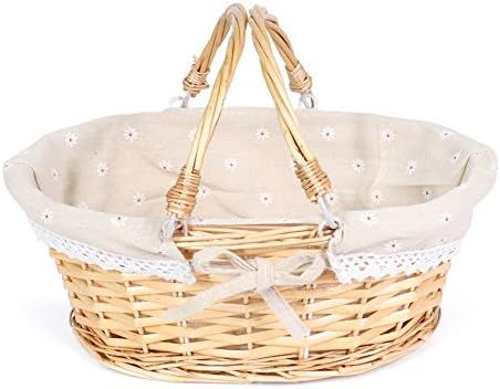 MEIEM Wicker Basket Gift Baskets Empty Oval Willow Woven Picnic Basket Cheap Easter Candy Basket ... | Amazon (US)