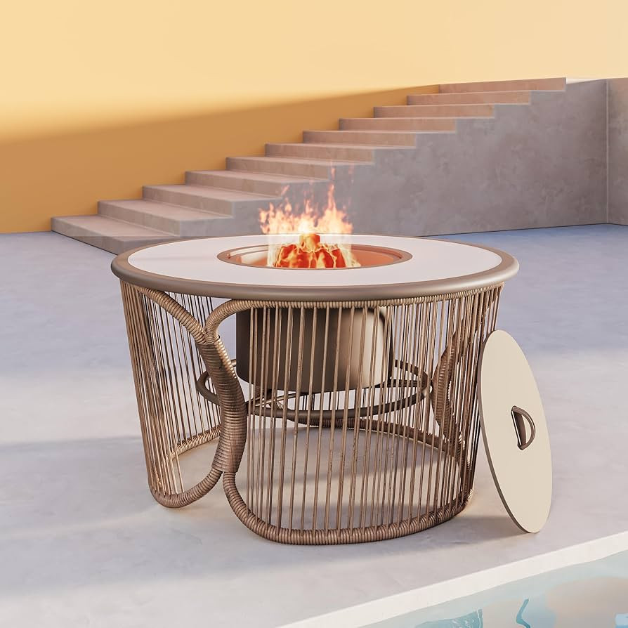 LAUSAINT HOME 3 in 1 Fire Pit, 23" Wood Burning Fire Pit with Removable Lid, Outdoor Firepit with... | Amazon (US)