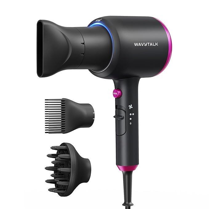 Wavytalk Hair Dryer with Diffuser, Blown Away Ionic Hair Dryer for Curly Hair with Comb, 1875W Fa... | Amazon (US)