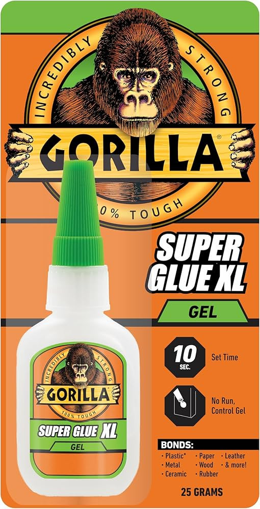 Gorilla Super Glue Gel XL, Clear 25g (Pack of 1) - Fast\u2011Setting, No\u2011Drip Control for Pr... | Amazon (US)