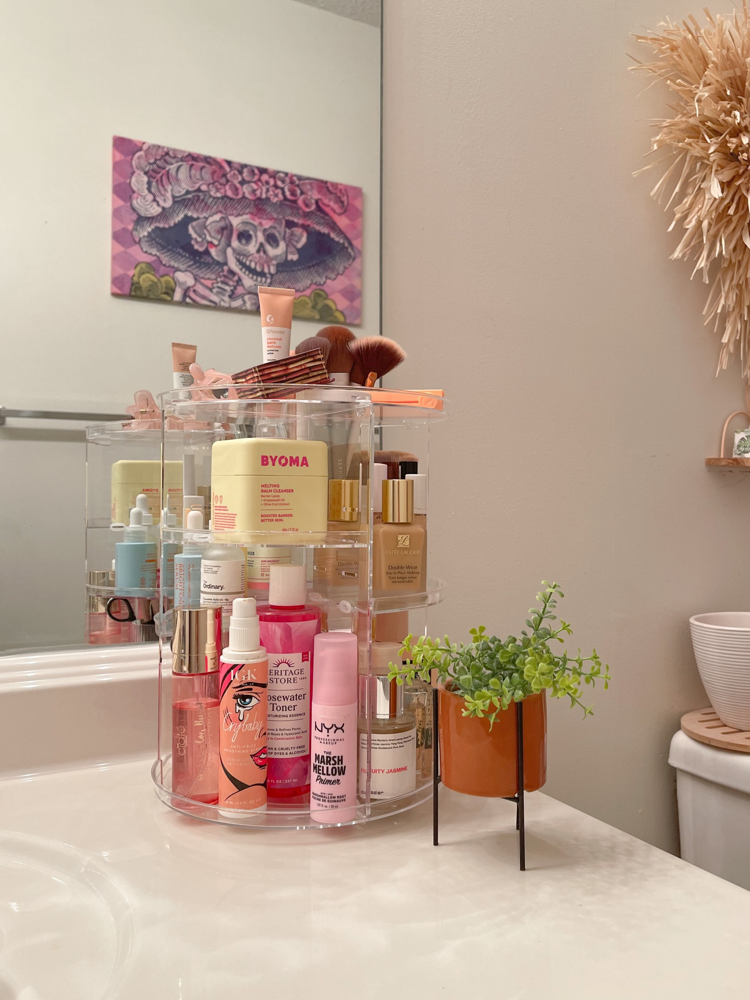 obsessed with this little rotating makeup organizer 🌸 i’m using it for all things i like to hurry & grab & go. or getting ready quick  

#LTKbeauty #LTKhome #LTKU