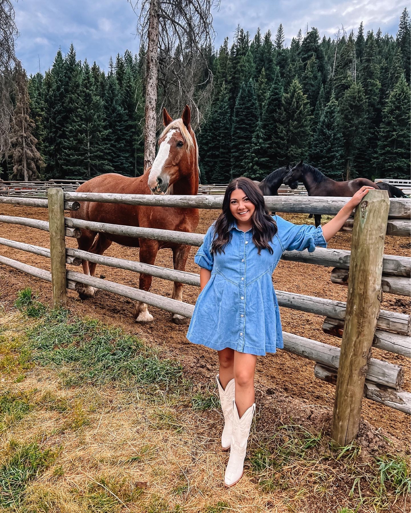 Montana dinner outfit ✨ Denim and cowgirl boots! Without a doubt the most comfortable pair of boots I’ve ever owned! I’m obsessed with these! True to size and no need for breaking them in! 

#LTKshoecrush #LTKstyletip #LTKtravel