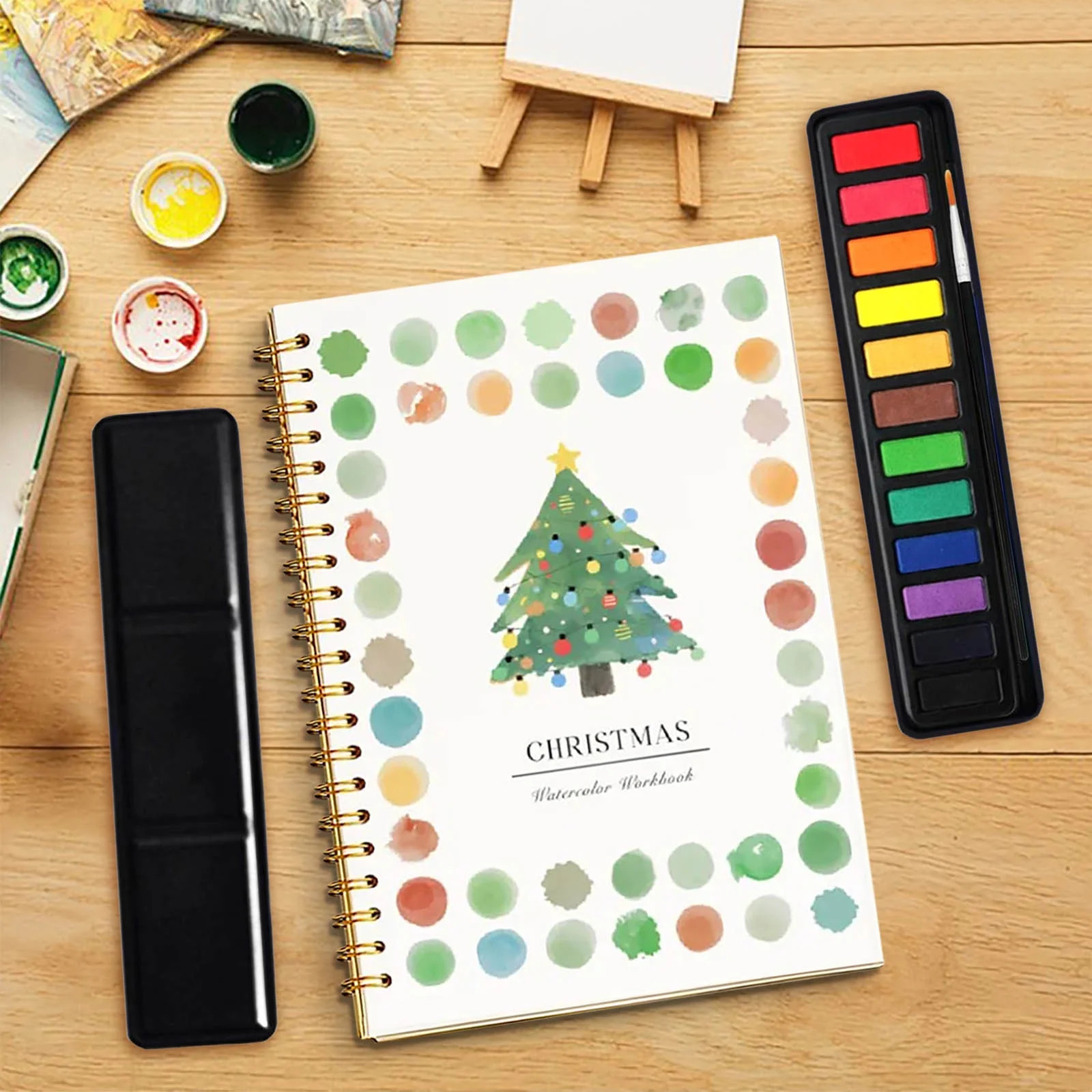 Beginner-Friendly Watercolor Workbook, 12 Colors Watercolor Paint Set With Paint Brush Pen, Paint... | Walmart (US)