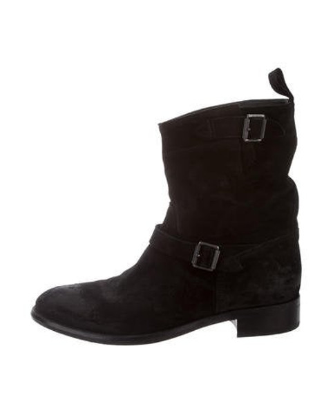 Belstaff Round-Toe Moto Boots Black | The RealReal