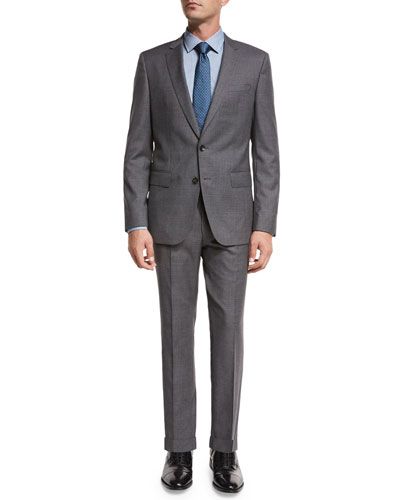 Fresco Wool Two-Piece Travel Suit, Gray | Neiman Marcus