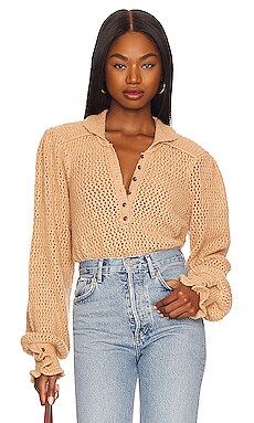 Free People Care FP Snowdrift Pullover in Camel Heather from Revolve.com | Revolve Clothing (Global)