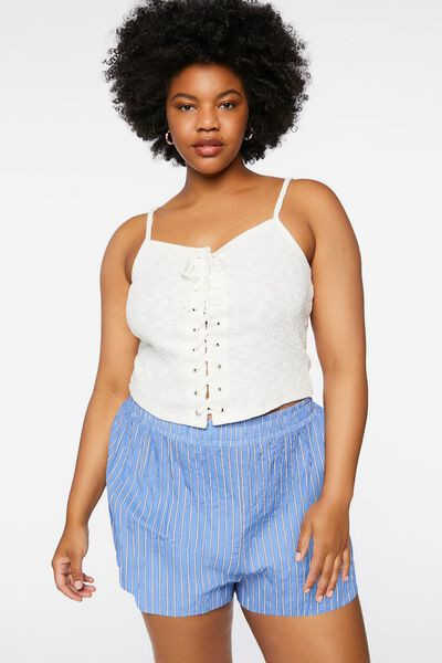 Plus Size Pinstriped Shorts | Forever 21 (US)