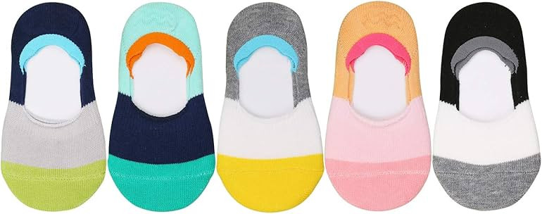 VWU Toddler Socks No Show Kids Baby Thin Cotton Socks Anti Slip Color Assorted 1-8T | Amazon (US)