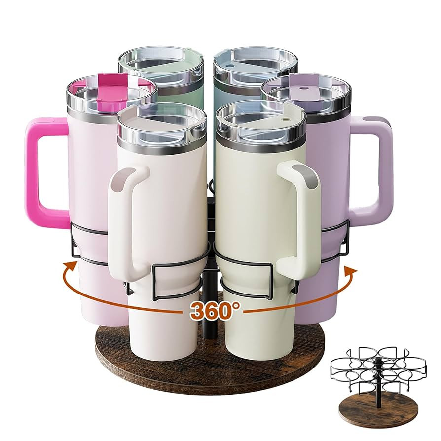 Water Bottle Organizer for Stanley 40 oz, Rotating Stanley Cup Organizer Holder, Tumbler Organize... | Amazon (US)