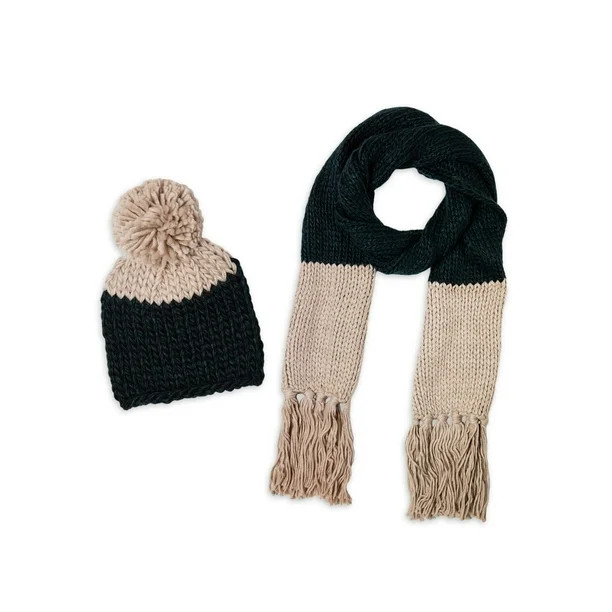 Time and Tru Women's Handcrafted Beanie and Scarf Set | Walmart (US)
