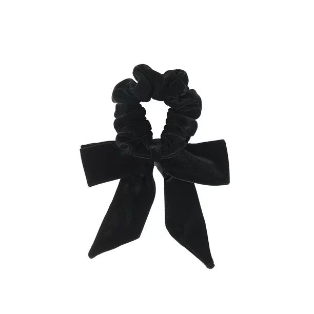 Hairitage Velvet Bow Scrunchie – Black, 1PC - Walmart.com | Walmart (US)