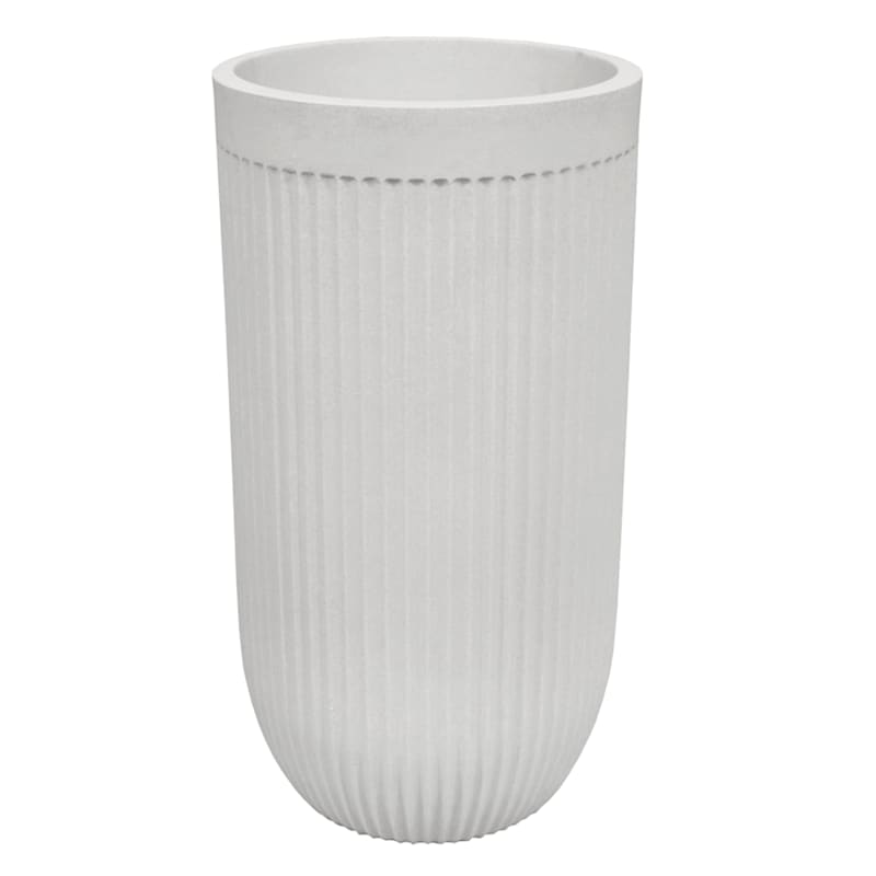 Tall Off-White Fluted Planter, 24" | At Home