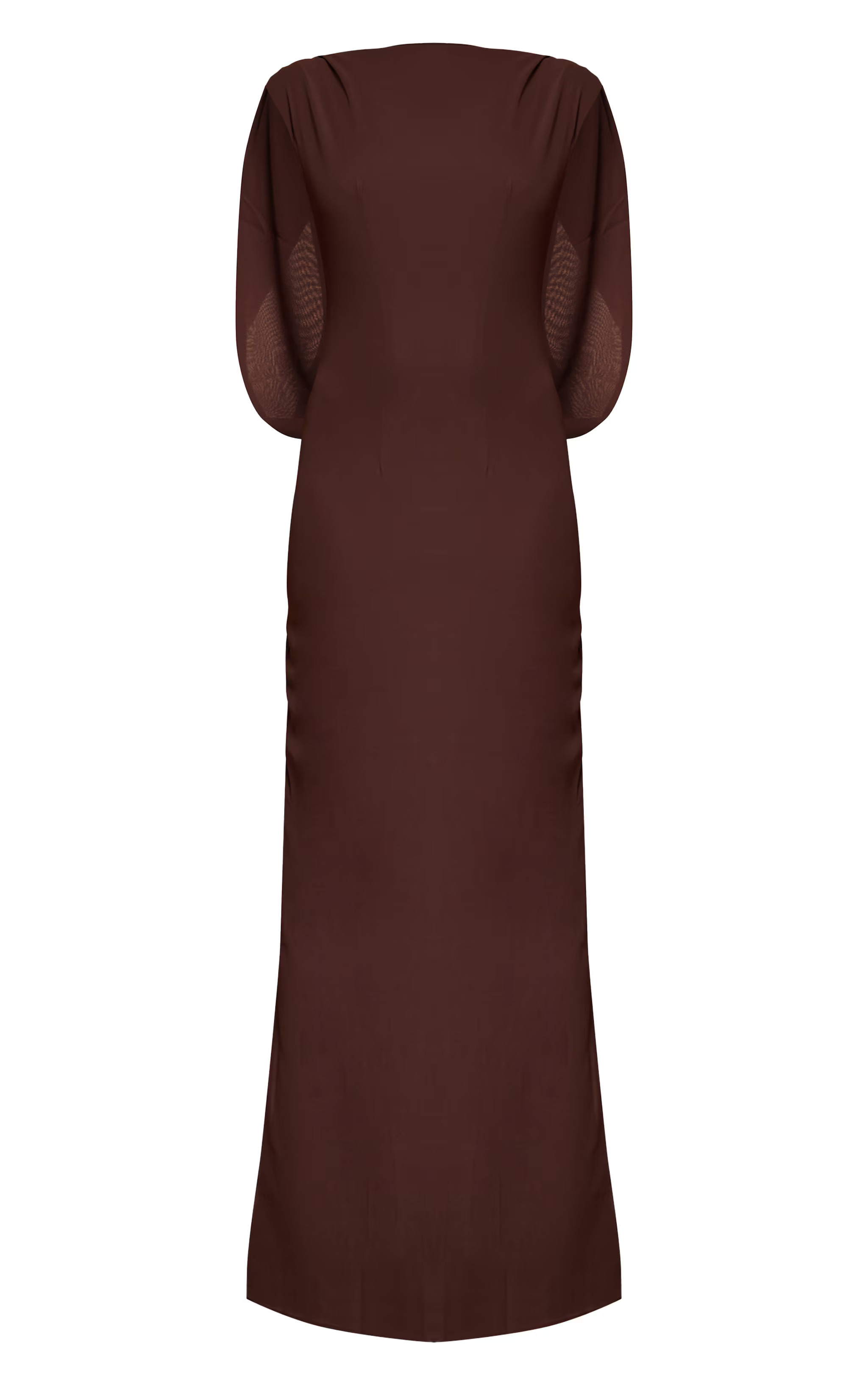 Chocolate Boat Neck Back Cowl Trim Detail Maxi Dress | PrettyLittleThing UK