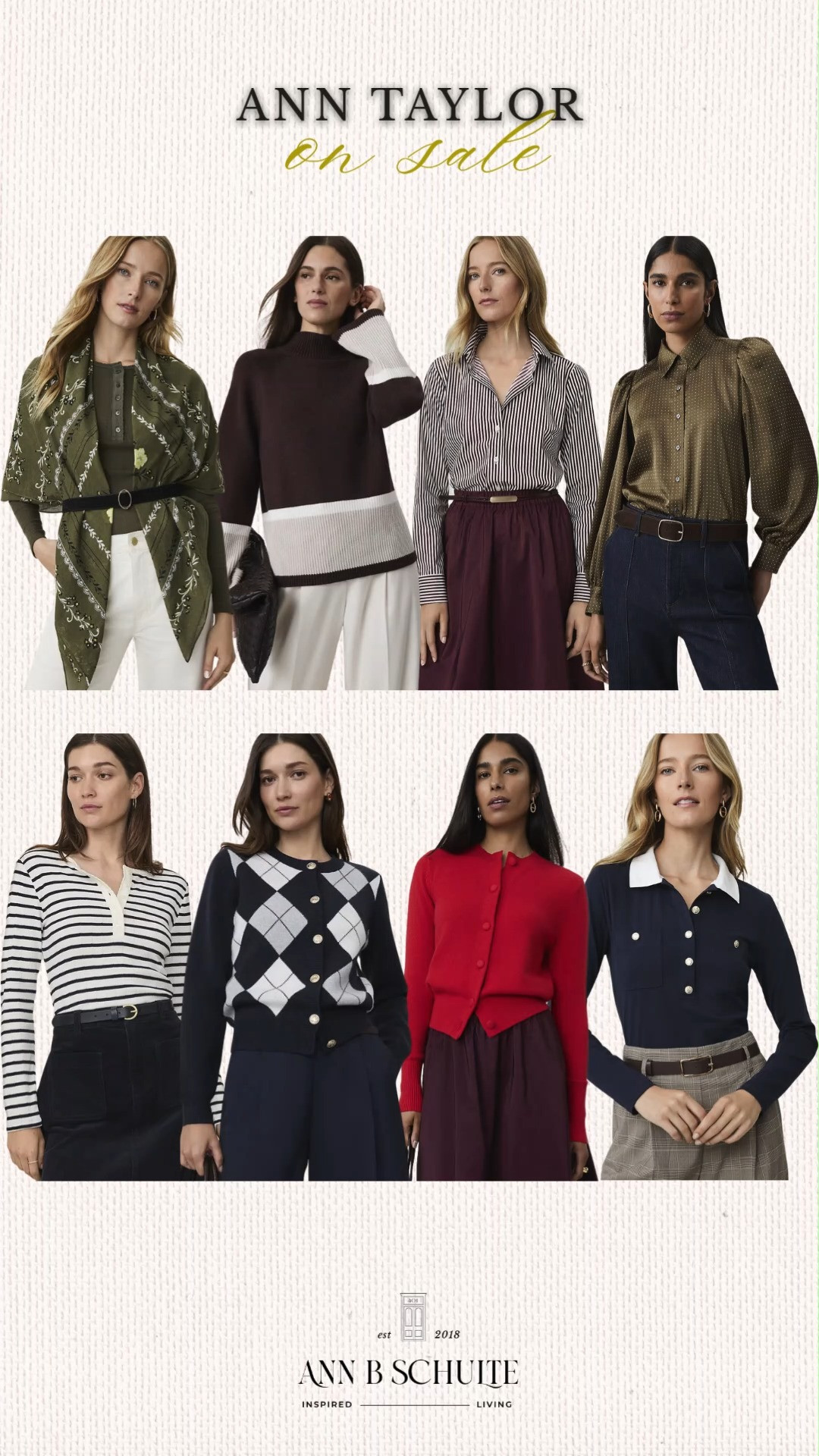 Ann Taylor tops are 30% OFF, making this the perfect excuse to add a polished blouse, classic knit, or effortlessly chic button-down to your wardrobe. These are the easy, versatile pieces that can take you from desk to dinner without a full outfit change. 🤎🛍️✨

#AnnTaylor #AnnTaylorSale #AnnTaylorTops #WomensTops #WomensFashion #ClassicStyle #PolishedStyle #WorkwearFashion 

 #LTKootd #LTKSaleAlert