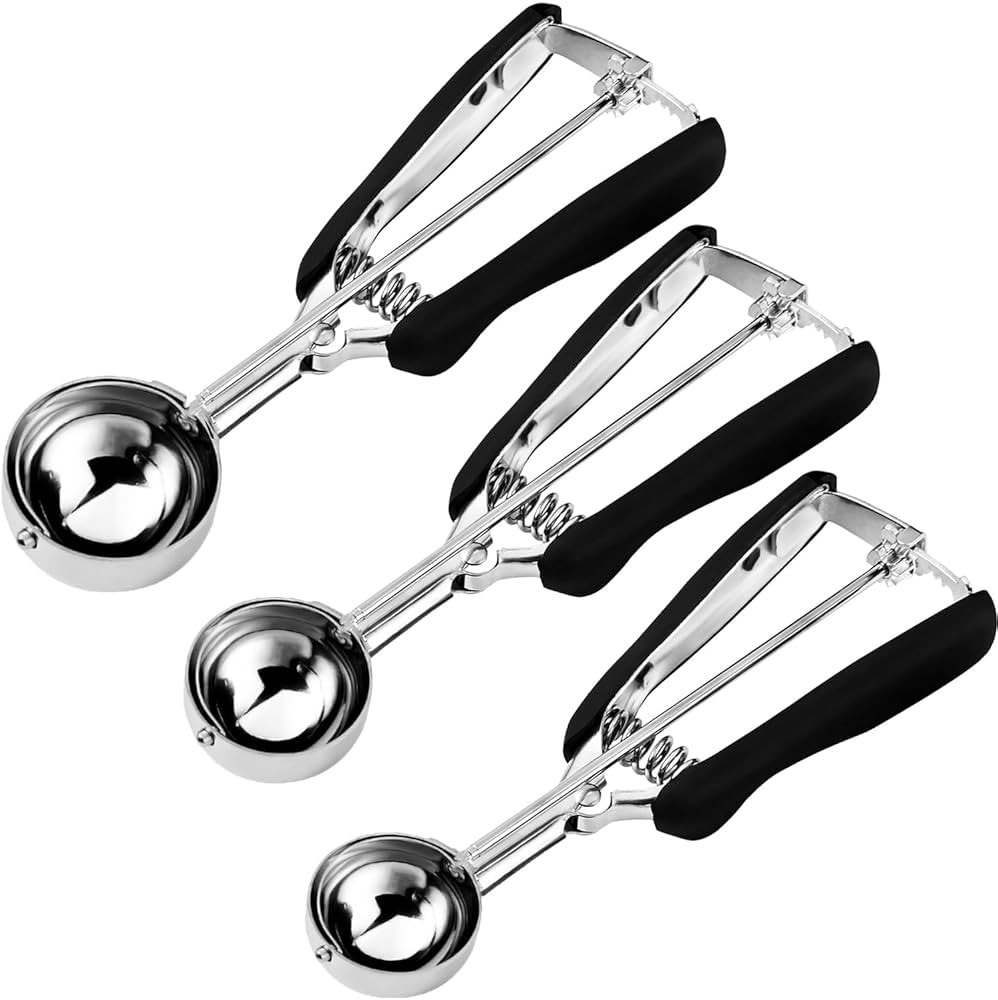 Cookie Scoop Set, Include 1 Tbsp/2 Tbsp/3 Tbsp, Cookie Scoops for Baking Set of 3, Cookie Dough S... | Amazon (US)