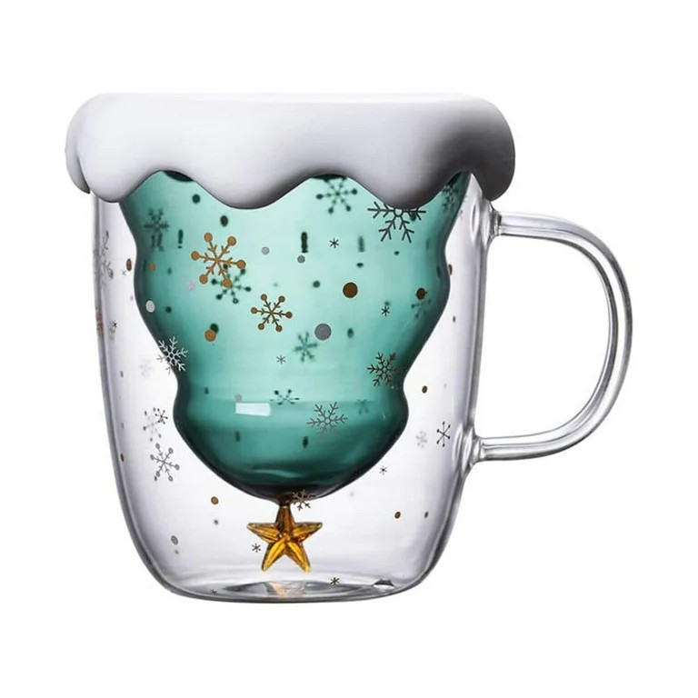 Cute Mugs Christmas Coffee Mug, Tea Cup, Milk Cup Glasses Double Wall Insulated Glasses Espresso ... | Walmart (US)