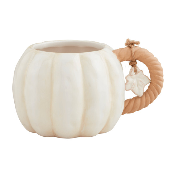 White Twisted Stem Pumpkin Mug | Mud Pie