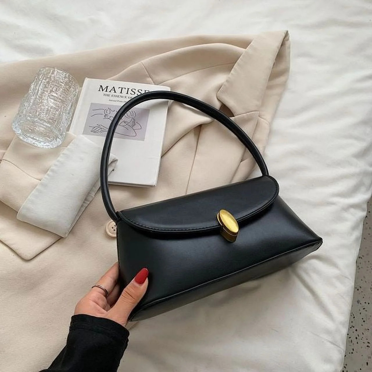 CoCopeaunts Vintage Simple Womens Shoulder Bag Solid Color Purses and Handbags Brown Elegant Fash... | Walmart (US)