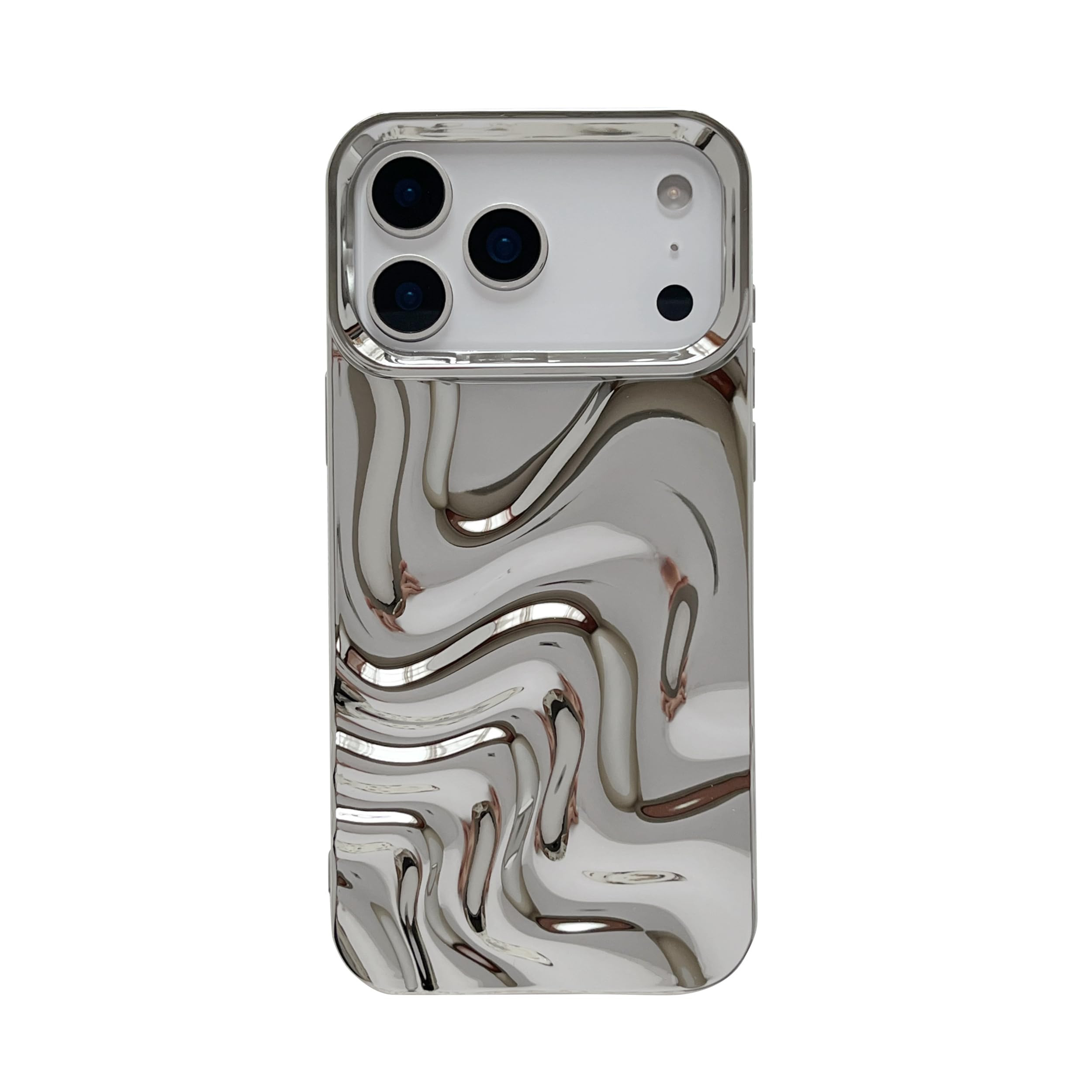 Caseative Water Ripple Pattern Wave Compatible with iPhone Case (Silver,iPhone 17 Pro Max) | Amazon (US)
