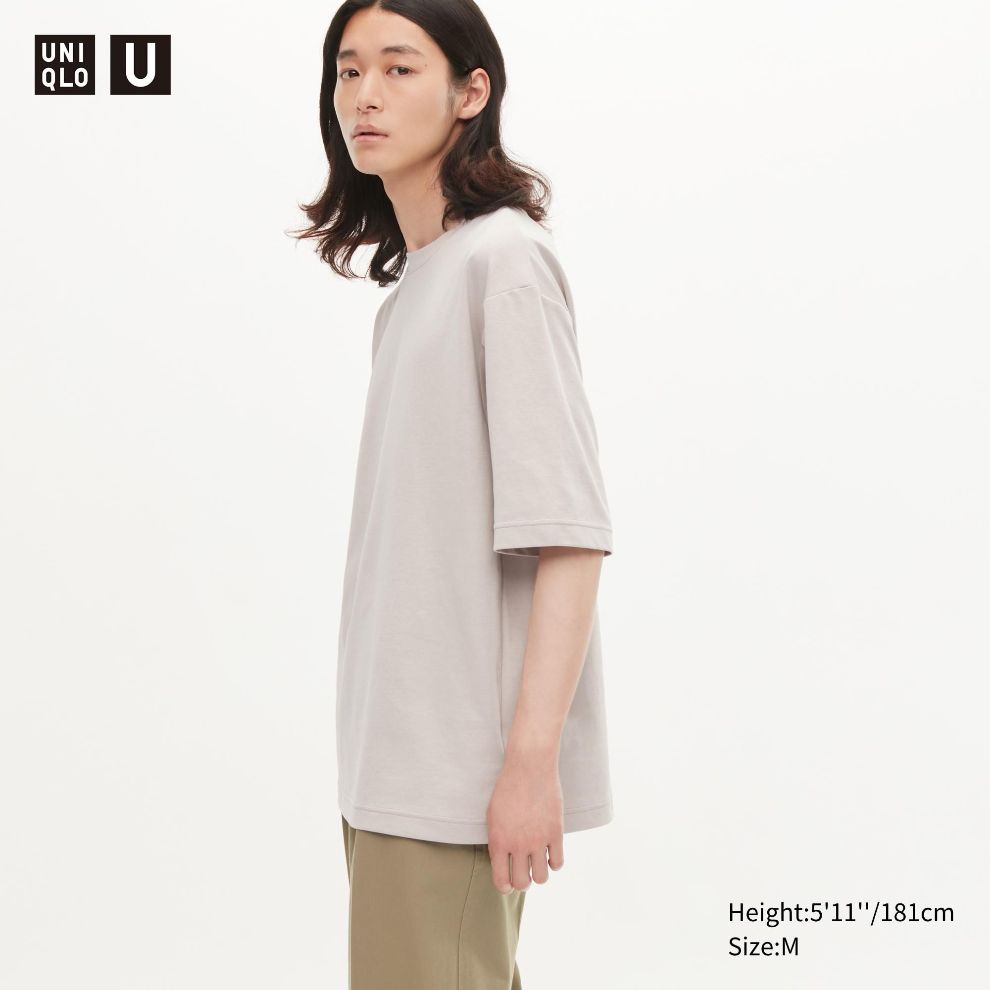 U AIRism Cotton Oversized Crew Neck T-Shirt (Unisex) | UNIQLO US | UNIQLO (US)