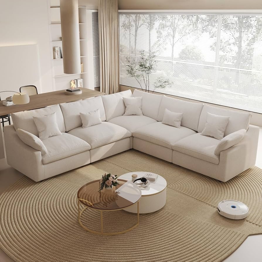 Cloud Couch Modular Sectional Sofa,119inch V Shaped Sofa,Down Filled 5 Seater Convertible Living ... | Amazon (US)