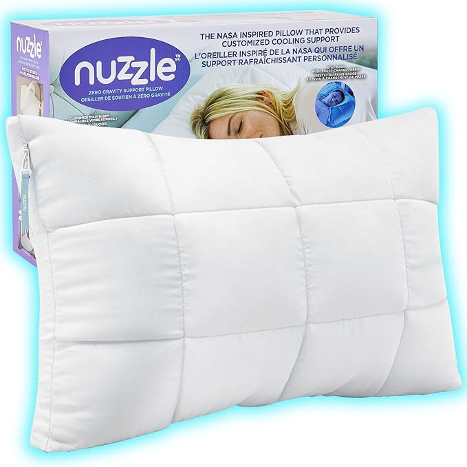 Nuzzle Cooling Adjustable Pillow for Side Sleepers, Luxury Standard Size Bed Pillow Hotel Collect... | Amazon (US)