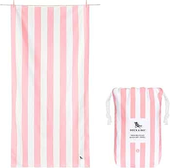 Dock & Bay Beach Towel - Quick Dry, Sand Free - Compact, Lightweight - 100% Recycled - Includes B... | Amazon (US)
