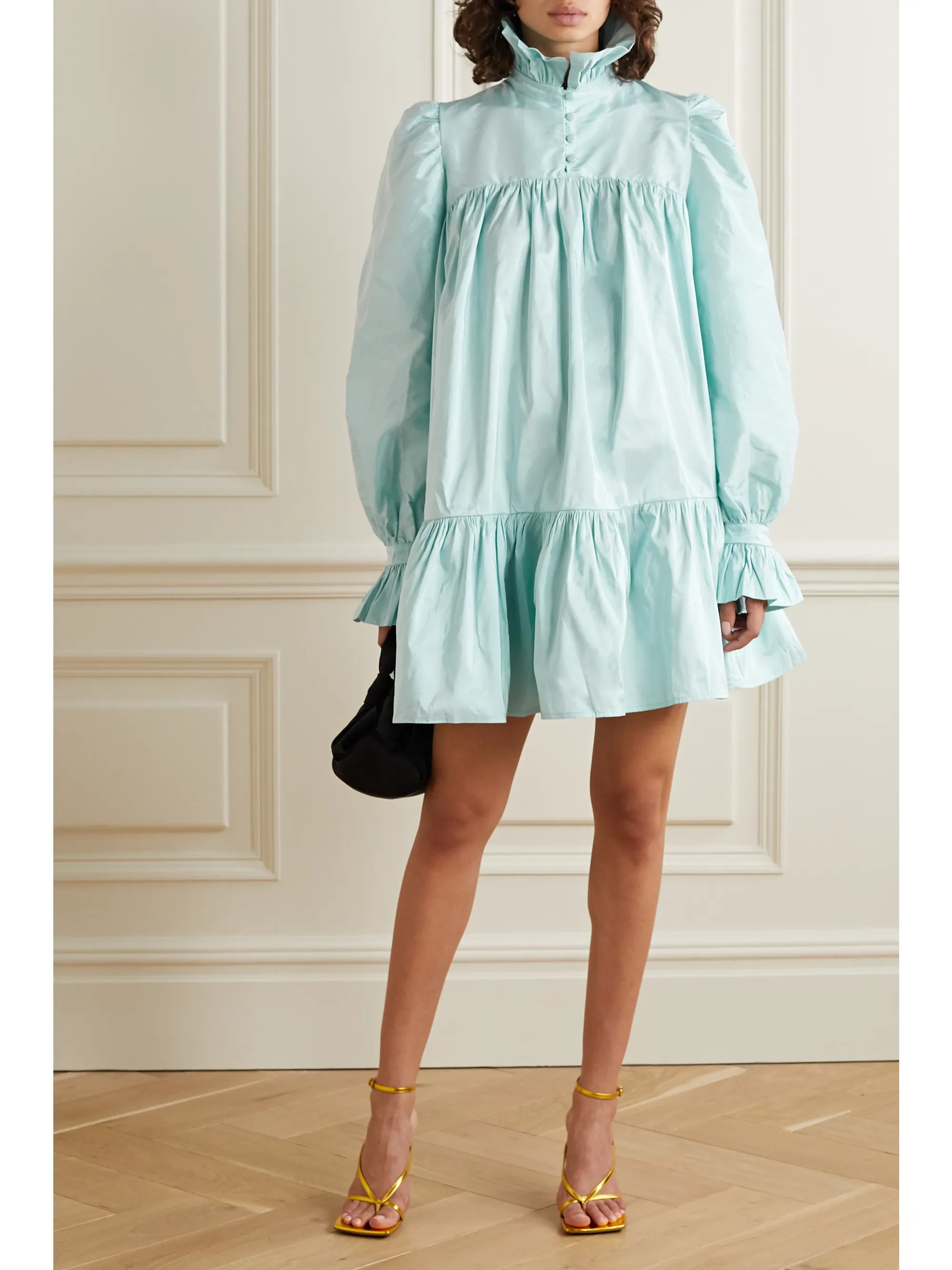 Ruffled silk-charmeuse mini dress | NET-A-PORTER (US)