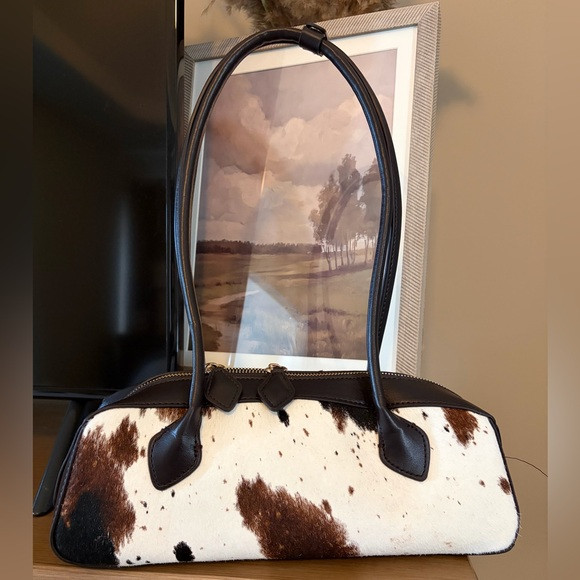 NWT House of Harlow Cowhide Cow Calf Hair Genuine Leather East West Shoulder Bag | Poshmark