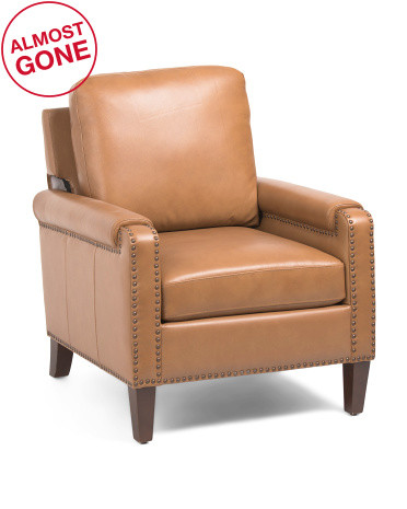 32x37 Leather Kunz Accent Chair | TJ Maxx