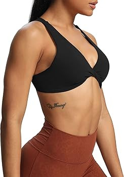 Aoxjox Women's Workout Sports Bras Fitness Backless Padded Satara Low Impact Bra Yoga Crop Tank T... | Amazon (US)