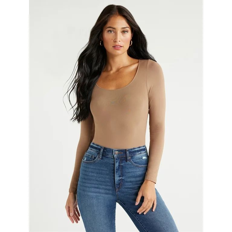 Sofia Jeans Women's Seamless Scoop Neck Bodysuit, Sizes XS-2XL | Walmart (US)