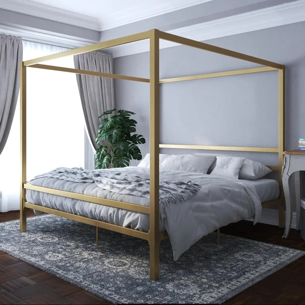 DHP Modern Canopy Bed, Gold, King | Walmart (US)