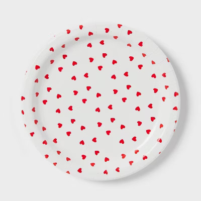 20ct Valentine's Day Heart Print Dinner Plates - Spritz™ | Target