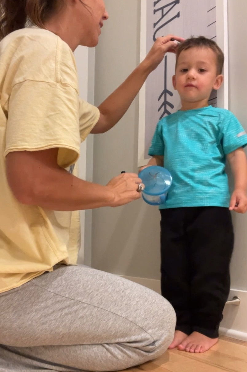 Growth Chart

This new tradition measuring every 6months (you can measure as much as your heart desires) keeps getting more exciting.

Decal is printed with your choice of faux wood background color and name.  It is a removable vinyl transfer decal.

Not included: the board I put the decal on. I wanted to make sure we could move it. 

#LTKKids #LTKFamily #LTKBaby