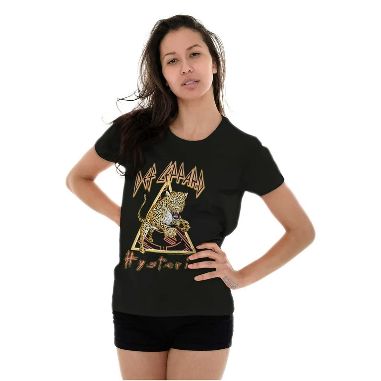Vintage Leopard Def Leppard Hysteria Women's T Shirt Ladies Tee Brisco Brands | Walmart (US)