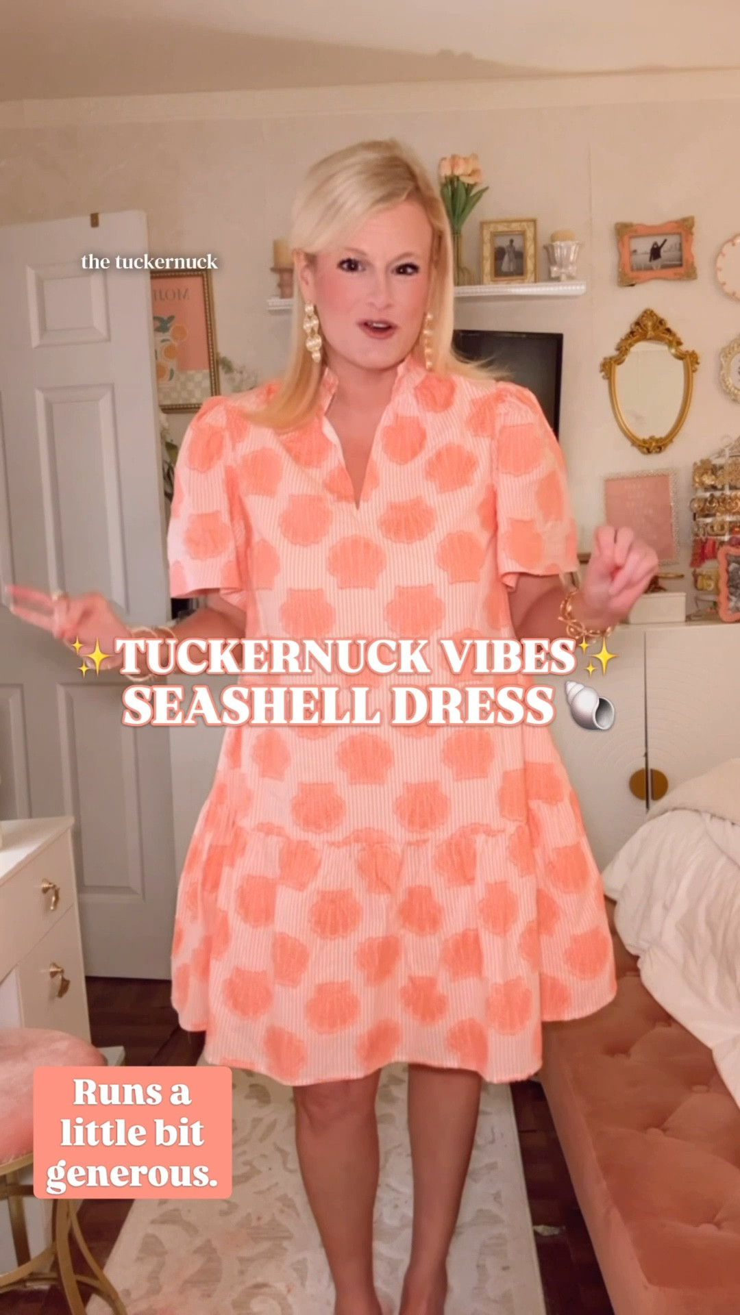 vacation dress women | beach dress women | summer dress women | spring dress women | Tuckernuck look for less | preppy style dress | vacation outfits beach | seashell dress women

This one is all about the textured seashells.

The peach is so bright and happy in person, and the silhouette really gives that easy Tuckernuck Crawford kind of feel. Same polished coastal energy, just without the higher price tag.

It is 100% cotton, lightweight, and very easy to wear. The kind of dress you throw on for vacation, brunch, a beach town or dinner. 

Fit note. I’d say true to size, but definitely generous. If you are in between sizes or unsure, I would go down one.

Also love that this comes in petite and plus, and there is a blouse version too.

This is such a good one for:
vacation outfits beach
vacation dress women
beach dress women
summer dress women
spring dress women
preppy style outfits
resort wear women

Those raised seashells give it that extra detail that makes it feel way more elevated.

vacation dress women, beach dress women, summer dress women, spring dress women, summer dresses women, vacation outfits beach, beach vacation outfit women, preppy style dress women, resort wear women, seashell dress women, shell print dress women, peach dress women, coral dress women, Tuckernuck look for less, Tuckernuck Crawford inspired dress, coastal dress women, cotton dress women, Belk dress women, Crown and Ivy dress

#LTKFindsUnder50 #VacationDress #BeachDress #SummerDress #PreppyStyle #LookForLess #Tuckernuck

#LTKSeasonal #LTKWedding #LTKSaleAlert