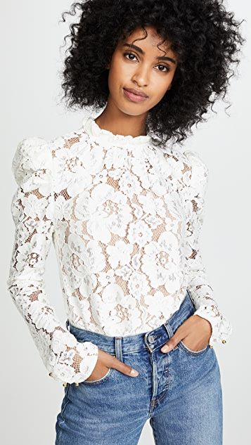 Emma Puff Sleeve Lace Top | Shopbop