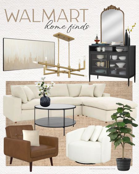Shop Walmart Home new arrivals! Coastal home, Rustic Modern Living room furniture, Boucle club chair, faux fiddle tree, restoration hardware Cloud sofa look for less, coffee table, brass chandelier, wall art and more! 

#LTKstyletip #LTKhome #LTKsalealert