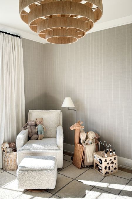 Nursery corner- linking as much as I can! Nursery wallpaper, lighting, recliner // 

#LTKstyletip #LTKhome #LTKbaby