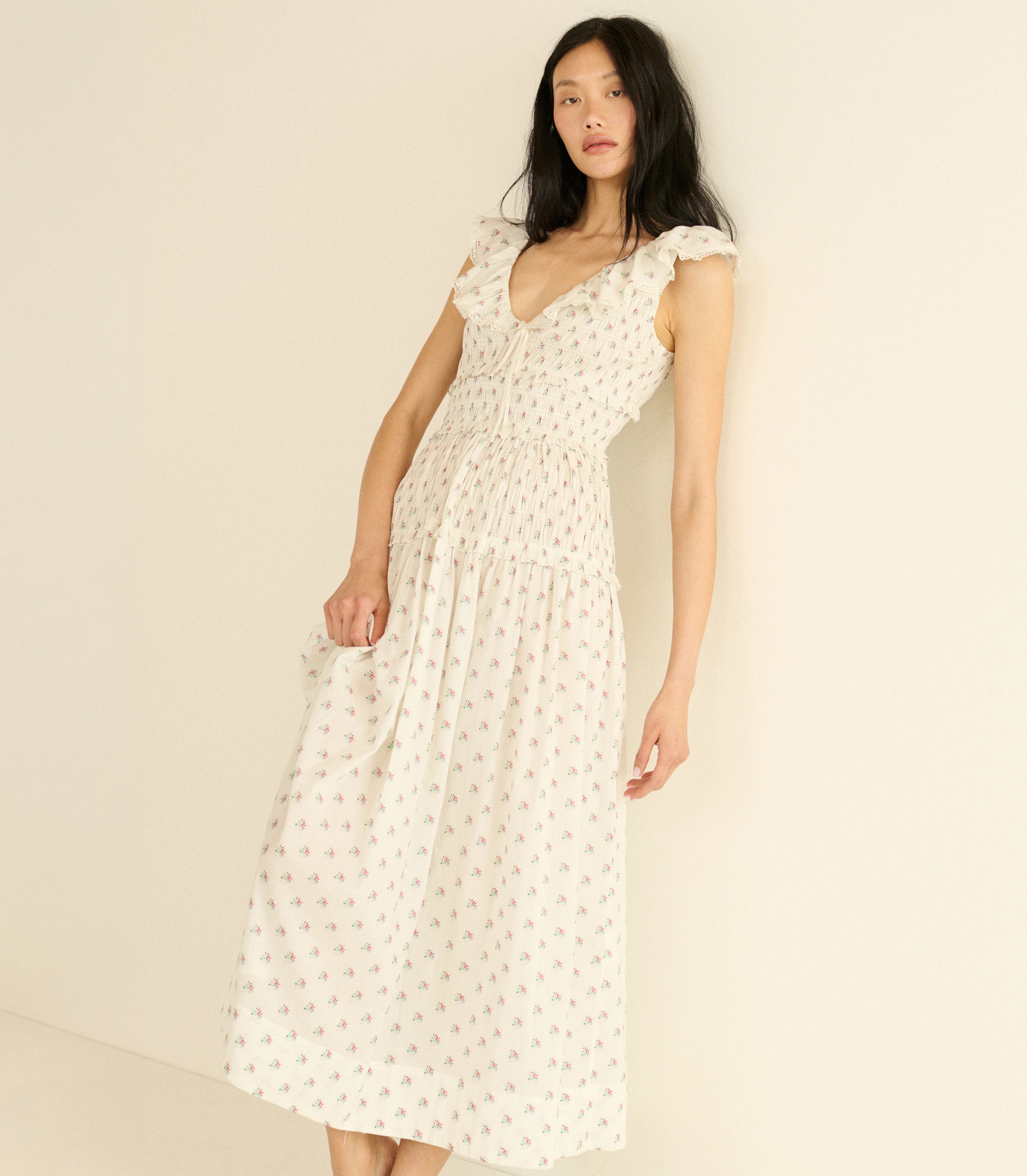 Sorina Dress - Petit Posy Calico | D\u00d4EN | DOEN