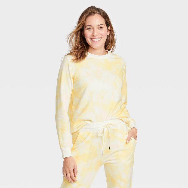 Women's Beautifully Soft Fleece Tie Dye Lounge Sweatshirt - Stars Above™ | Target