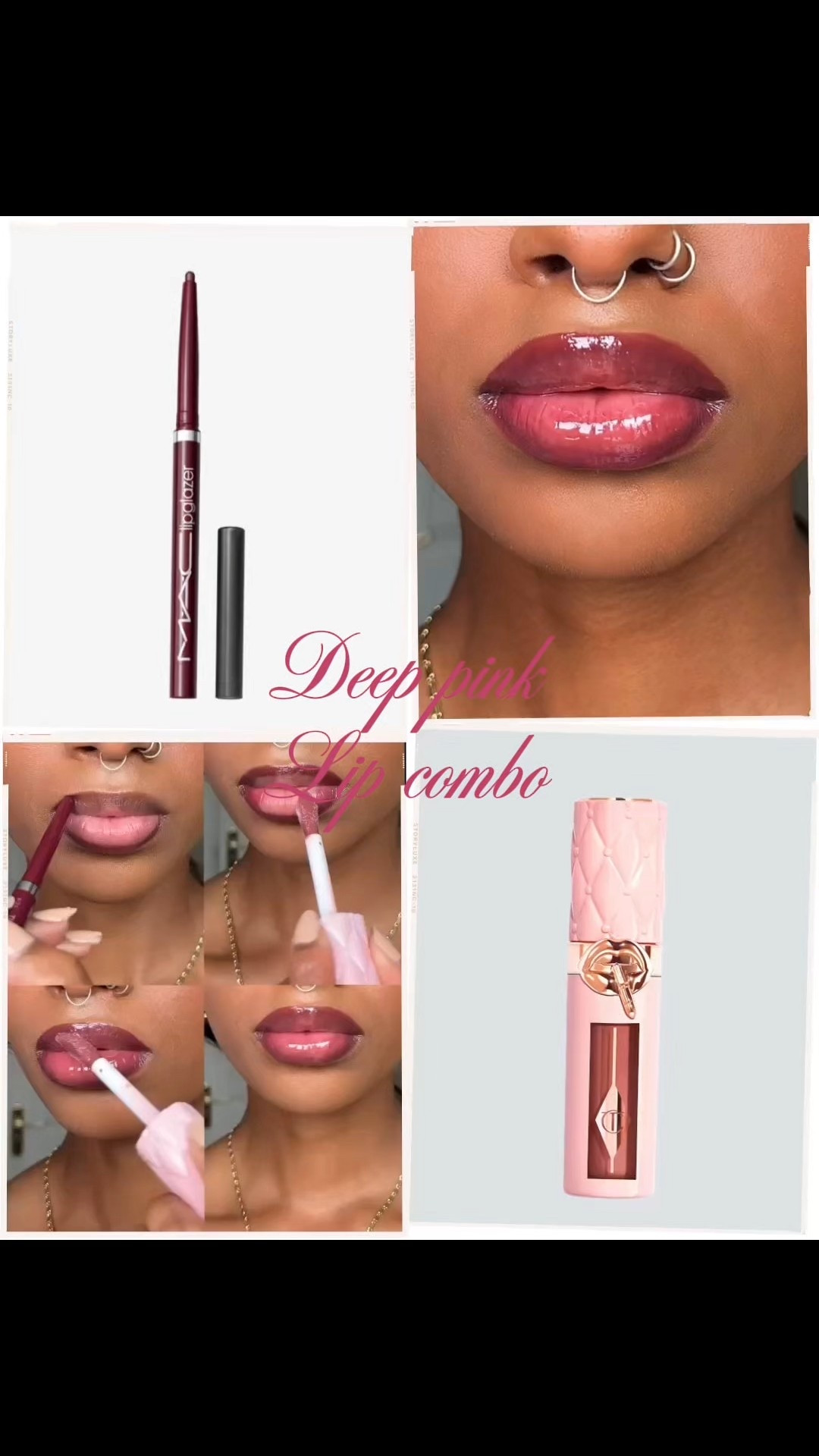 Pink lip combo 
Lip liners: Mac lip glazer glossy liner - Nightmoth
Gloss: Charlotte Tilbury pillow talk lip plumpgasm - Medium/Deep

charlotte tilbury lip plumping gloss pink lipgloss makeup

#LTKluxury #LTKbeauty #LTKuk
